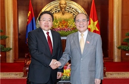 Chủ tịch Quốc hội Nguyễn Sinh Hùng tiếp Tổng thống Mông Cổ 